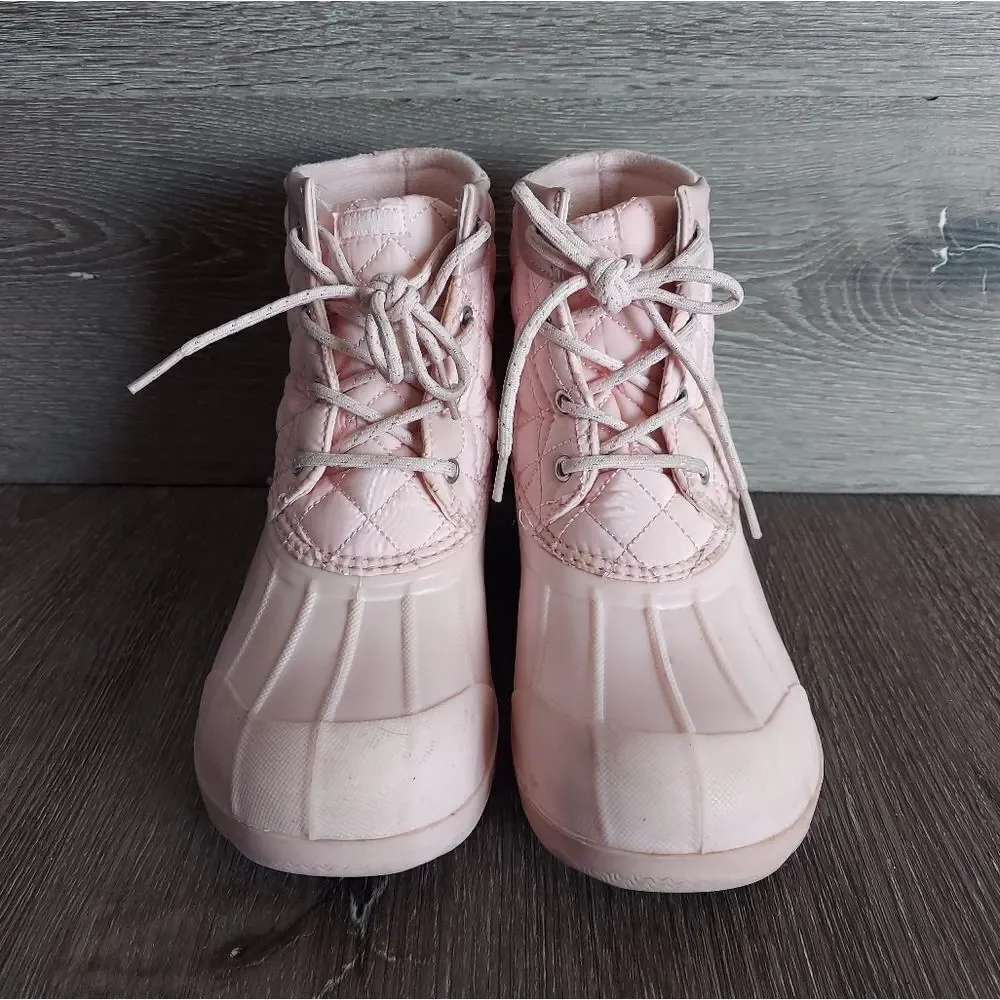 Sperry Port Duck Boots Quilted Light Pink Size 4M